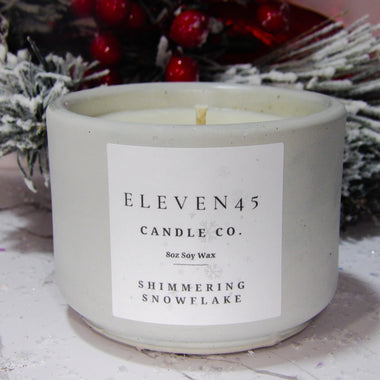 Concrete Candles | Shimmering Snowflakes